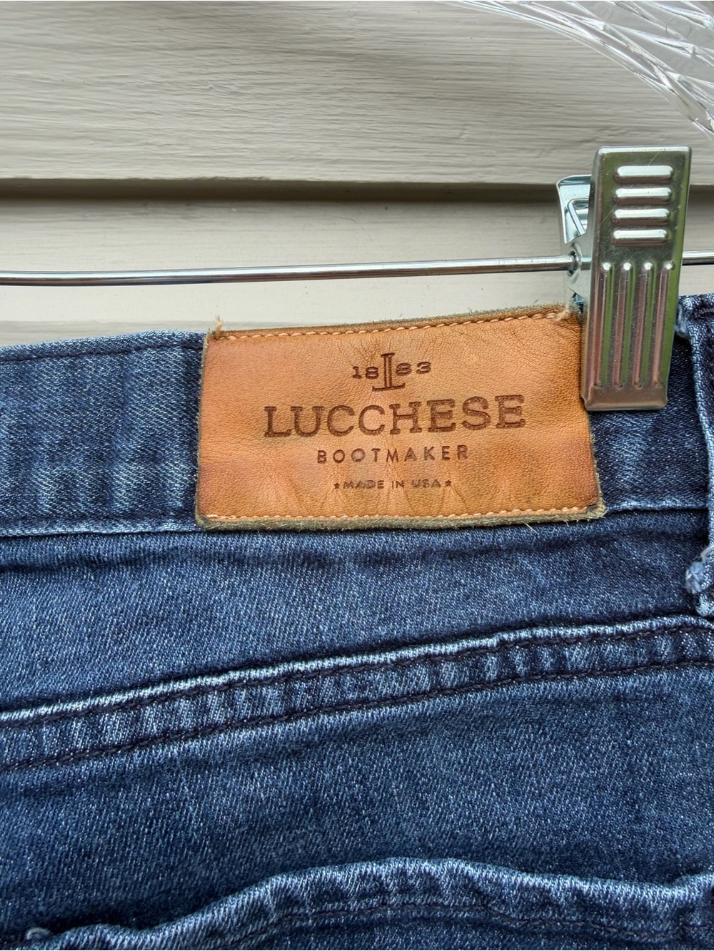 Men's Lucchese Dark Blue Stretch Denim Jeans 33x33 - Picture 3 of 4